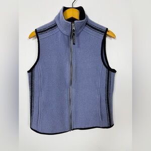 Woolrich TechnoWool Periwinkle Blue Zip Vest Made in USA Wool Blend Size Medium